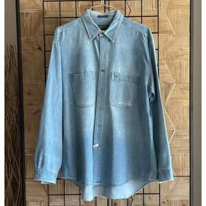 Alexander Julian Light Blue Denim Button-Down Shirt